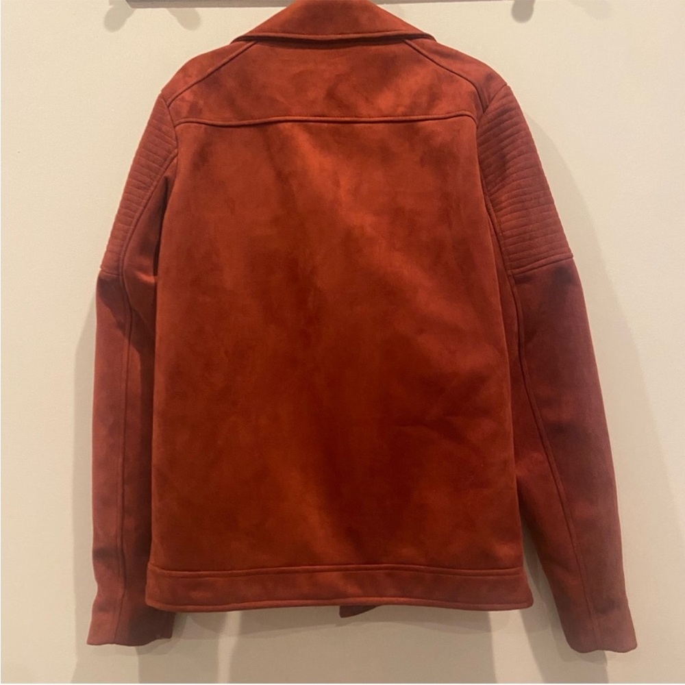 ASOS Rust Red Suede Biker Jacket - Picture 6 of 10
